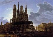 Karl friedrich schinkel Medieval Town by Water after 1813 oil